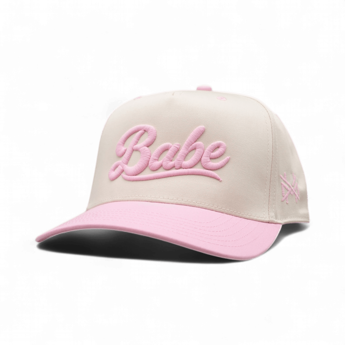 Babe Funny Embroidered Snapback Hat in Retro Pink/Natural – Ivy + Cloth