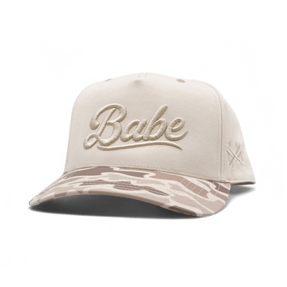 Babe Funny Embroidered Snapback Hat in Retro Field Camo/Natural – Ivy + Cloth