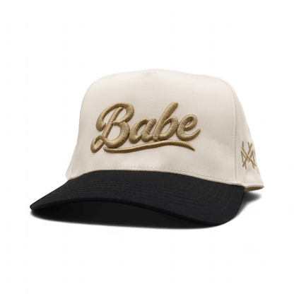 Babe Funny Embroidered Snapback Hat in Retro Black/Natural – Ivy + Cloth