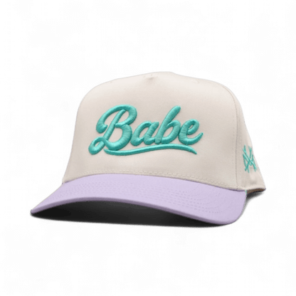 Babe Funny Embroidered Snapback Hat in Retro Lavender/Natural – Ivy + Cloth