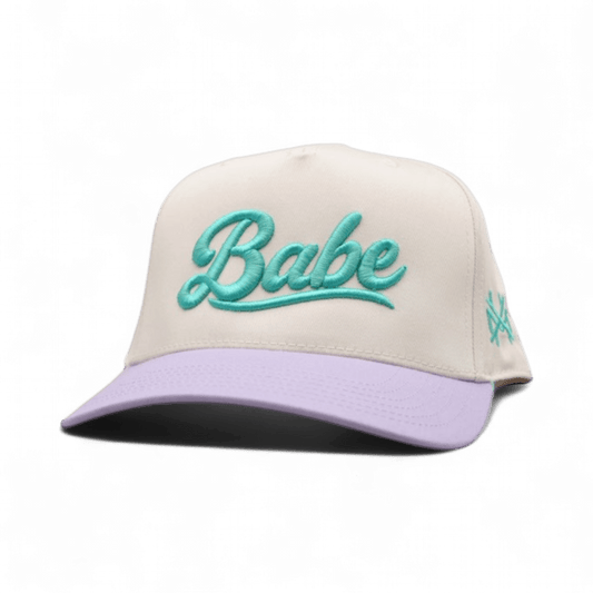 Babe Funny Embroidered Snapback Hat in Retro Lavender/Natural – Ivy + Cloth