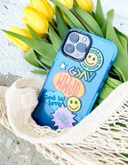 Colorful Elevated Faith Christian iPhone Case with uplifting stickers and designs for a vibrant look