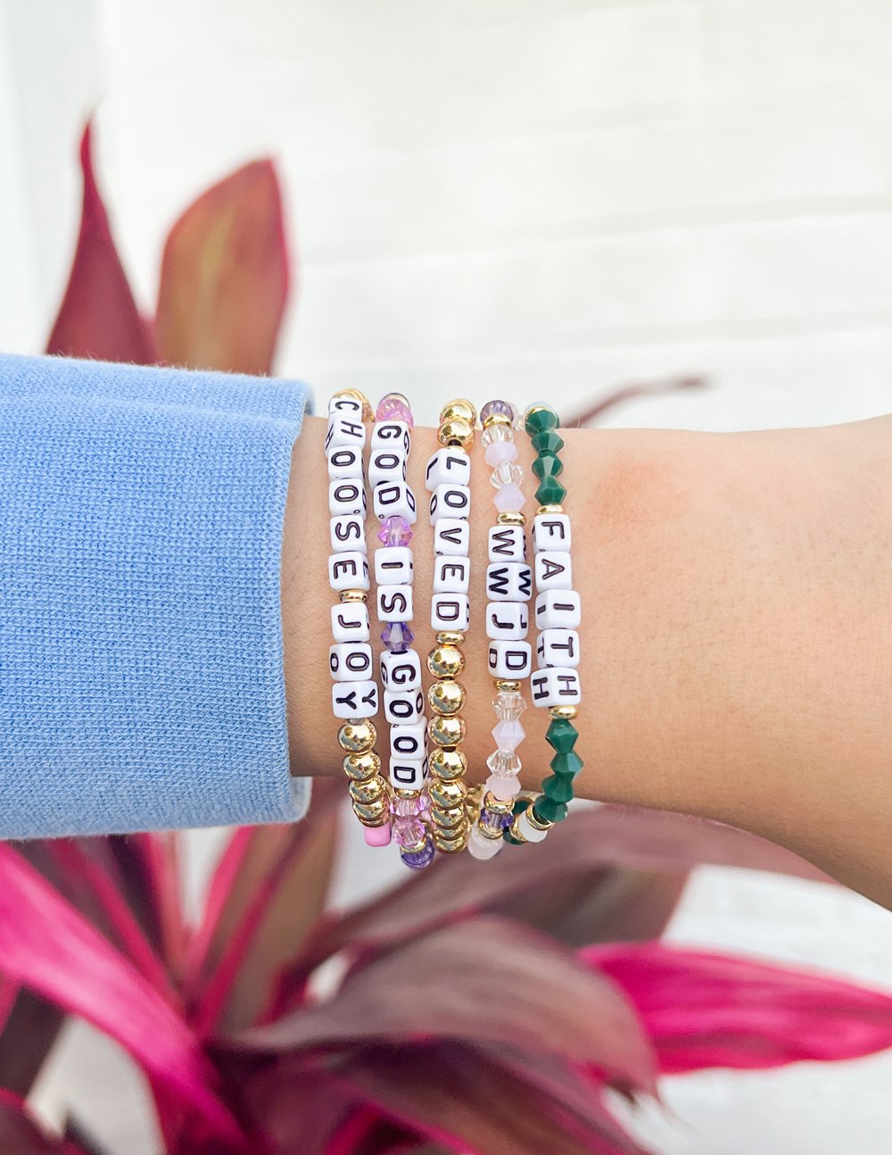 Elevated Faith Christian Jewelry Bracelet featuring colorful beads with inspirational messages