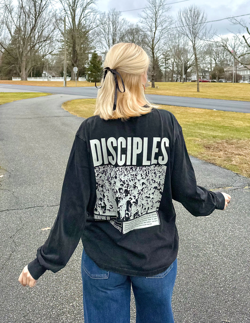 Elevated Faith Christian Apparel T-Shirt featuring 'Disciples' graphic on a black background