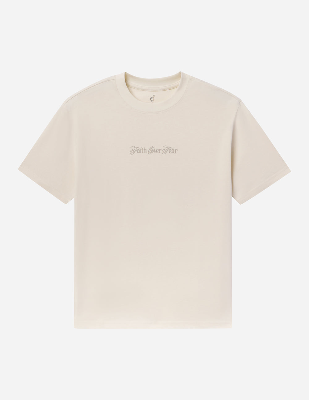 Elevated Faith Christian Apparel T-Shirt in Cream with Inspirational Text for Everyday Wear