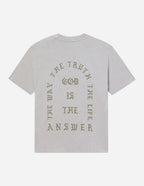 Elevated Faith Christian Apparel T-Shirt with inspirational text on a light gray background