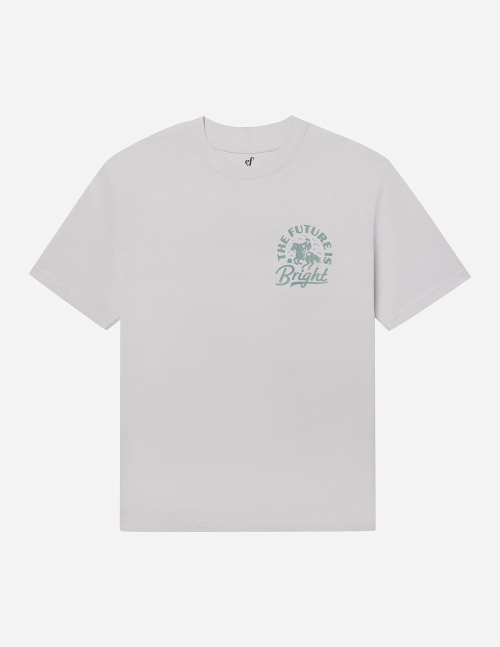Elevated Faith Christian Apparel T-Shirt in white featuring 'The Future Is Bright' graphic design