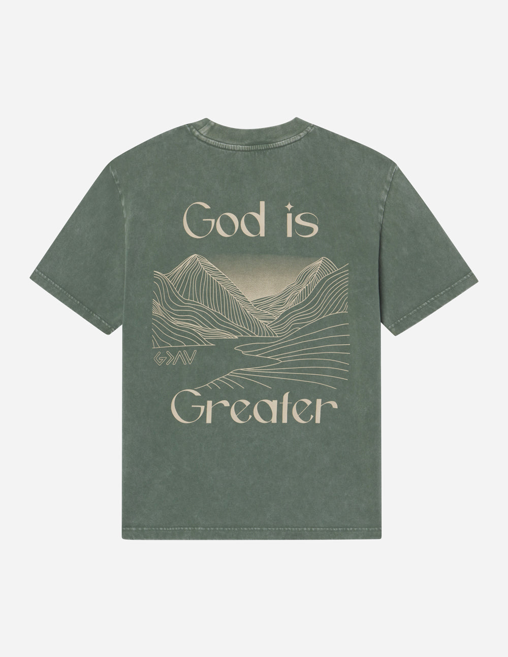 Elevated Faith Christian Apparel T-Shirt with 'God is Greater' Graphic on the Back