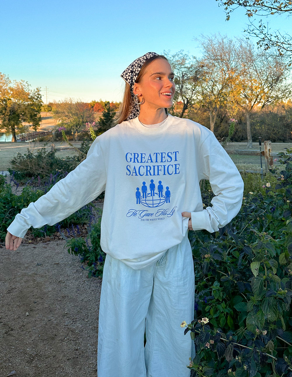 Elevated Faith Greatest Sacrifice Christian Apparel T-Shirt for stylish and comfortable wear