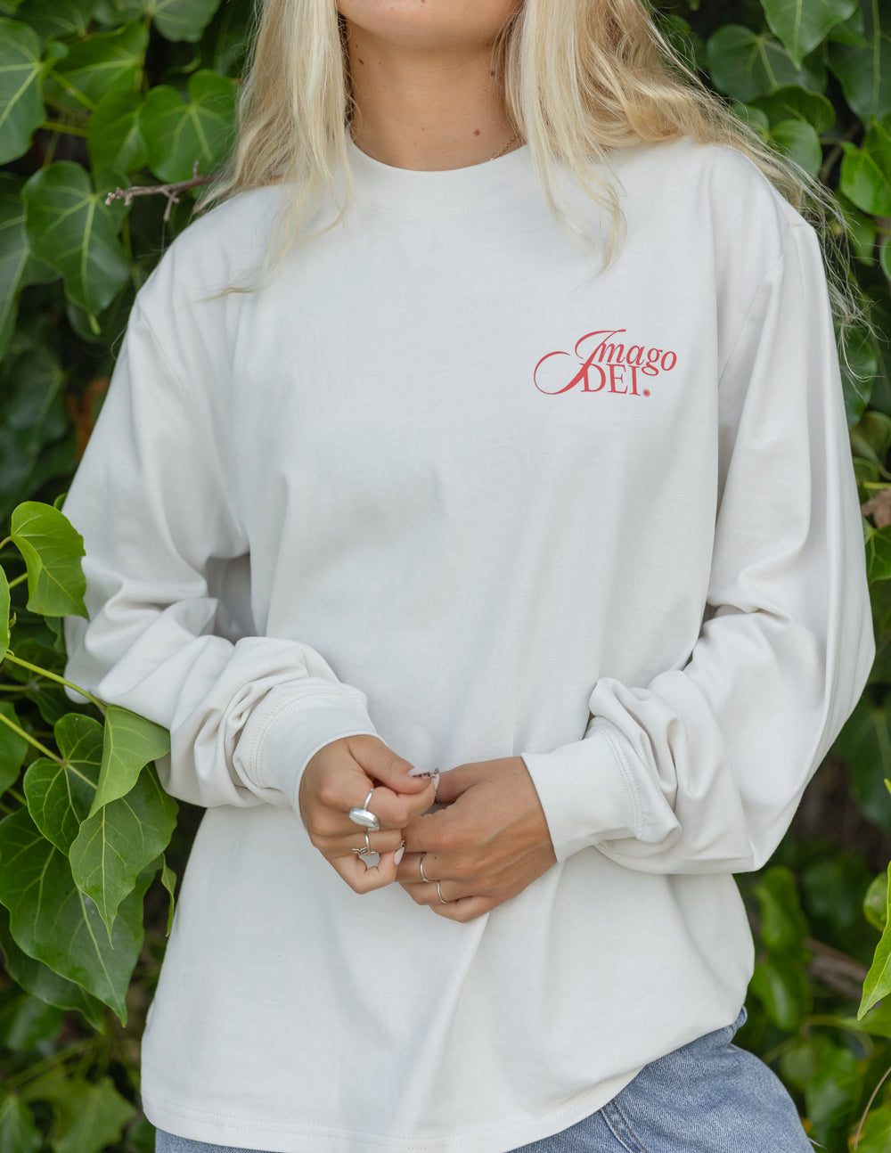Elevated Faith Christian Apparel T-Shirt in beige with Imago Dei print on the front