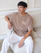 Elevated Faith Christian Apparel T-Shirt in brown with 'Jesus is Friends' graphic for casual wear