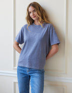 Elevated Faith Christian Apparel T-Shirt in vintage blue with a relaxed fit and graphic design