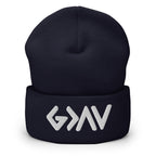Navy Christian Beanie by Rep The One with a bold logo for stylish warmth