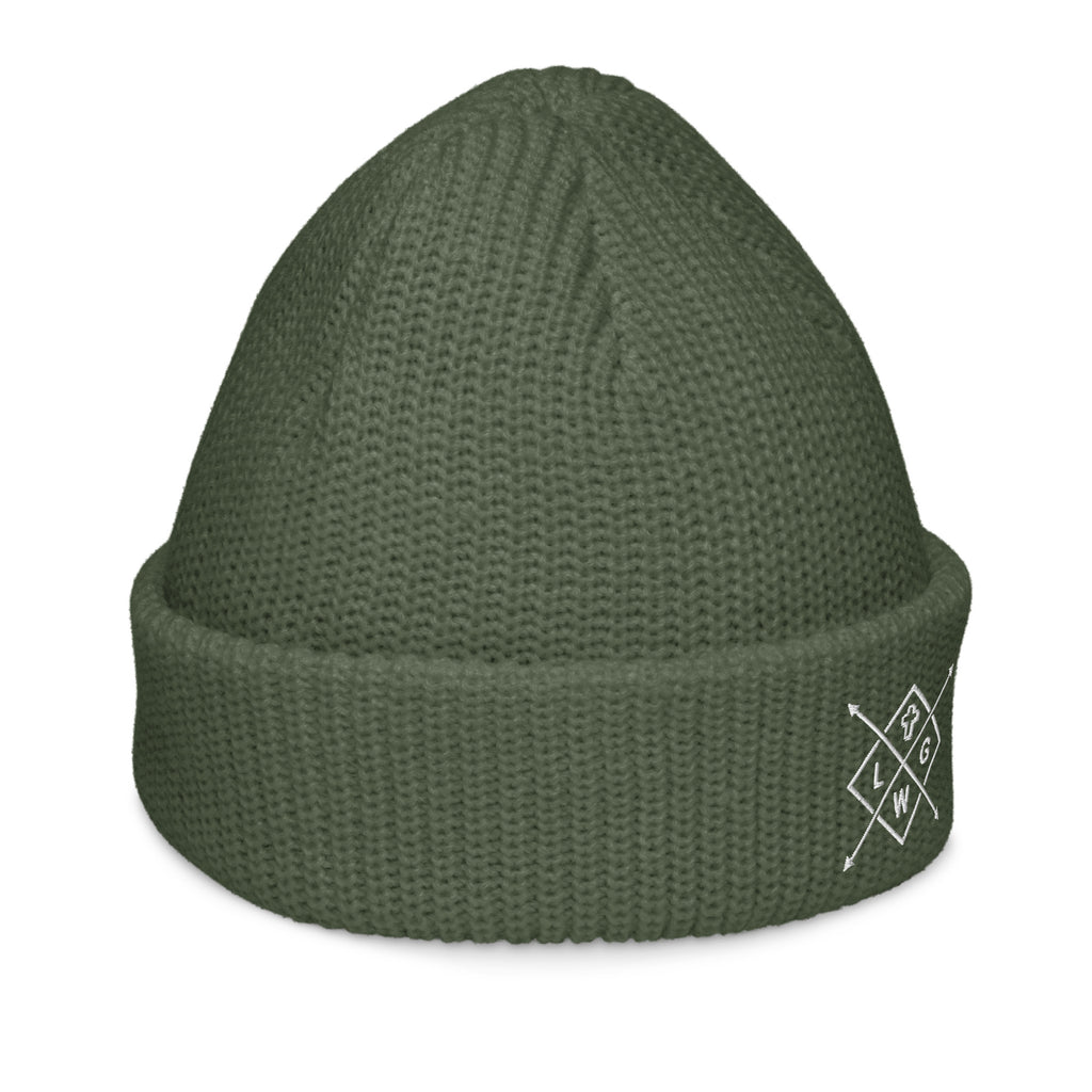Green Christian Embroidered Beanie from RepThe1 Apparel with a cozy knit design