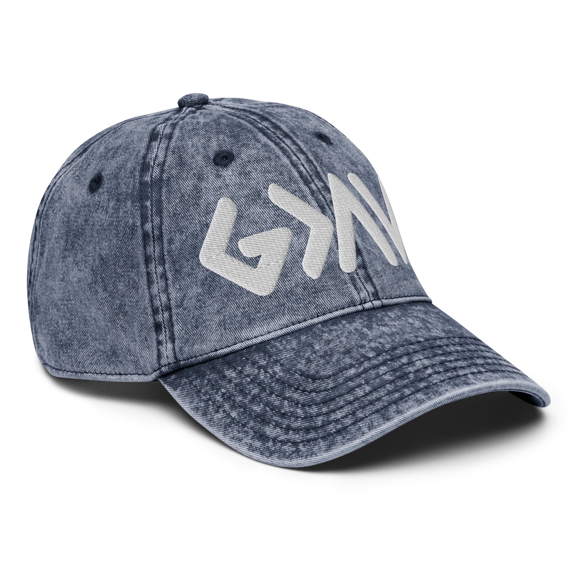 Christian Embroidered Hat in denim style with a curved brim and adjustable strap for a perfect fit