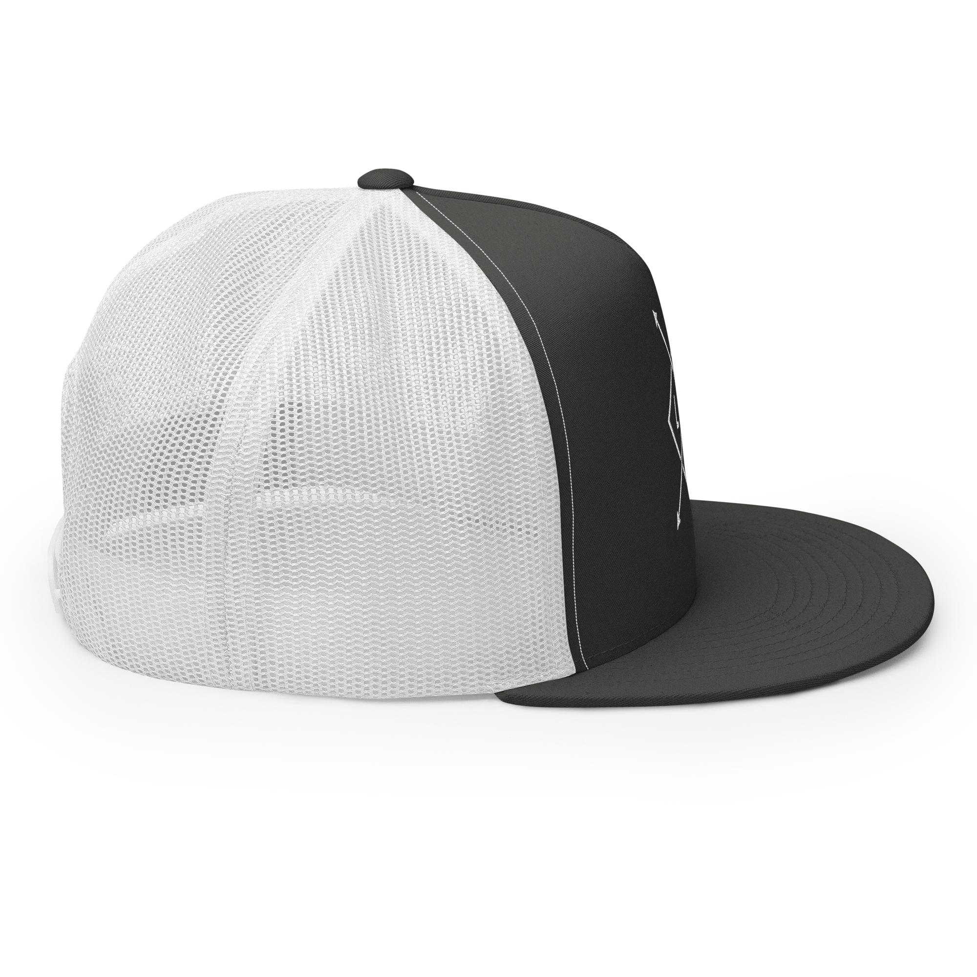 Christian Embroidered Hat in Gray and White with Mesh Back for Comfortable Wear