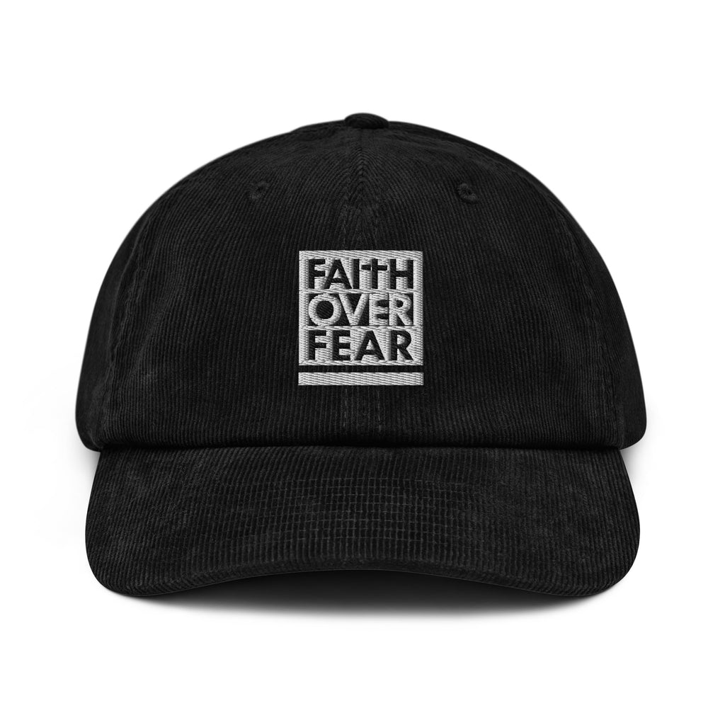 Black Faith Over Fear Cap from RepThe1 Apparel, perfect for expressing your love for Christian Jewelry