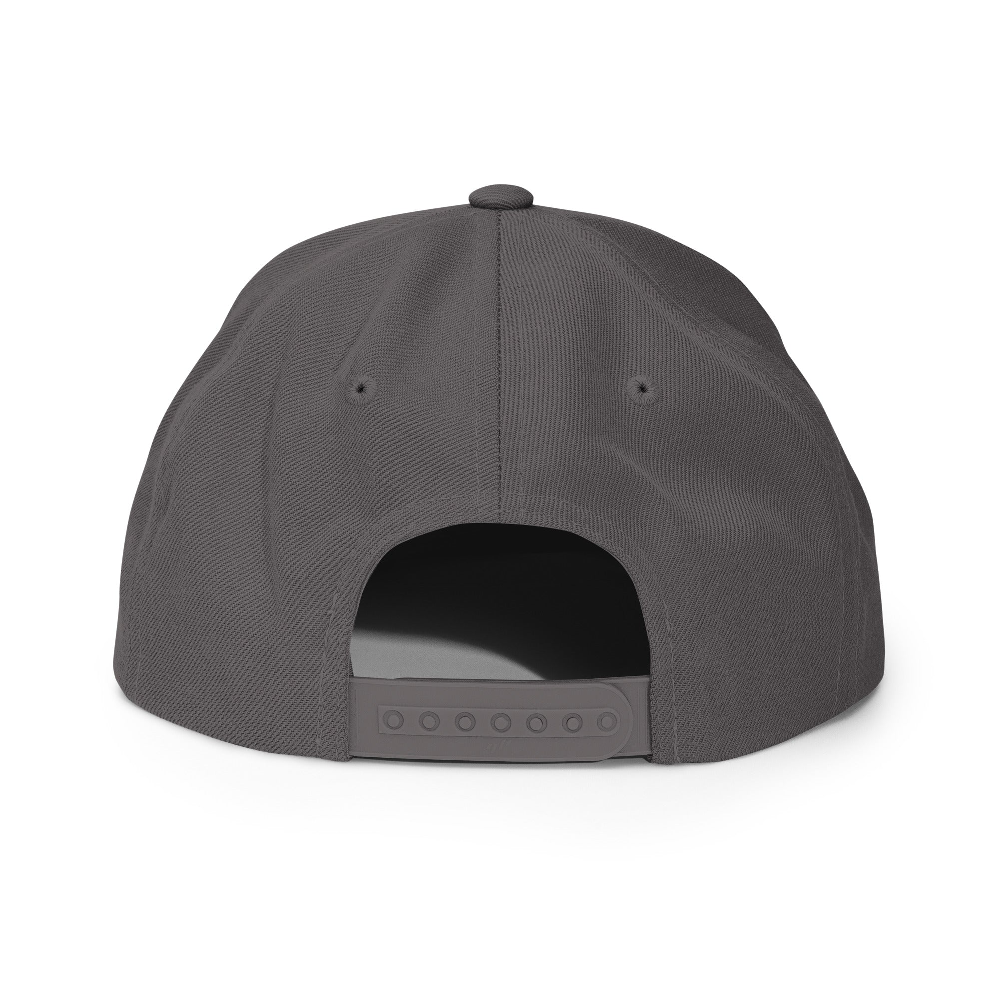 Back view of a gray Christian Embroidered Hat with adjustable strap for a comfortable fit