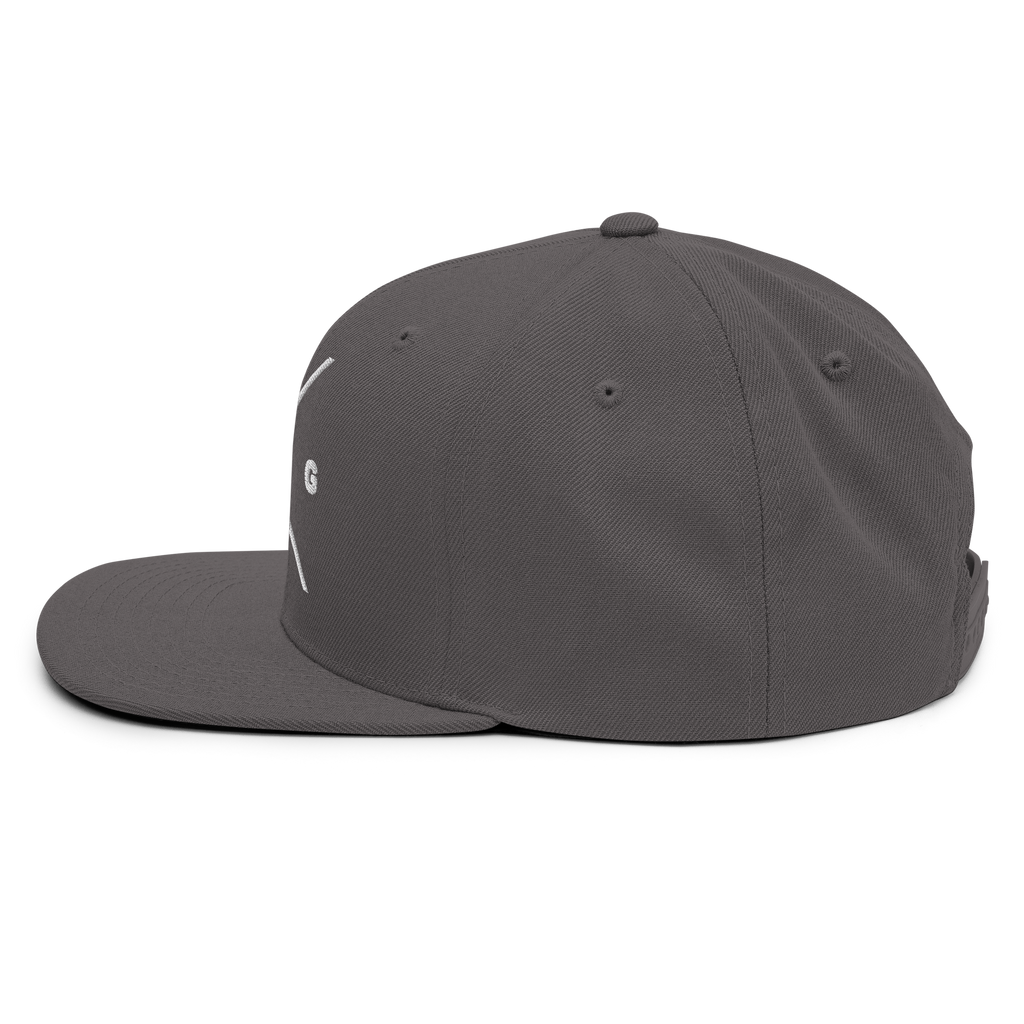 Gray snapback cap from RepThe1 featuring a simple design perfect for casual wear with Christian Jewelry theme