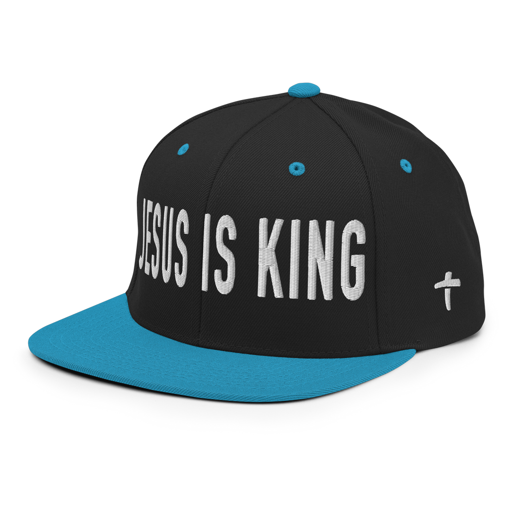 Christian Embroidered Hat featuring 'Jesus is King' text in bold letters and a stylish design