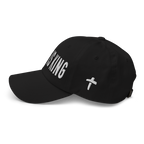 Christian Embroidered Hat in black with trendy design for stylish faith expression