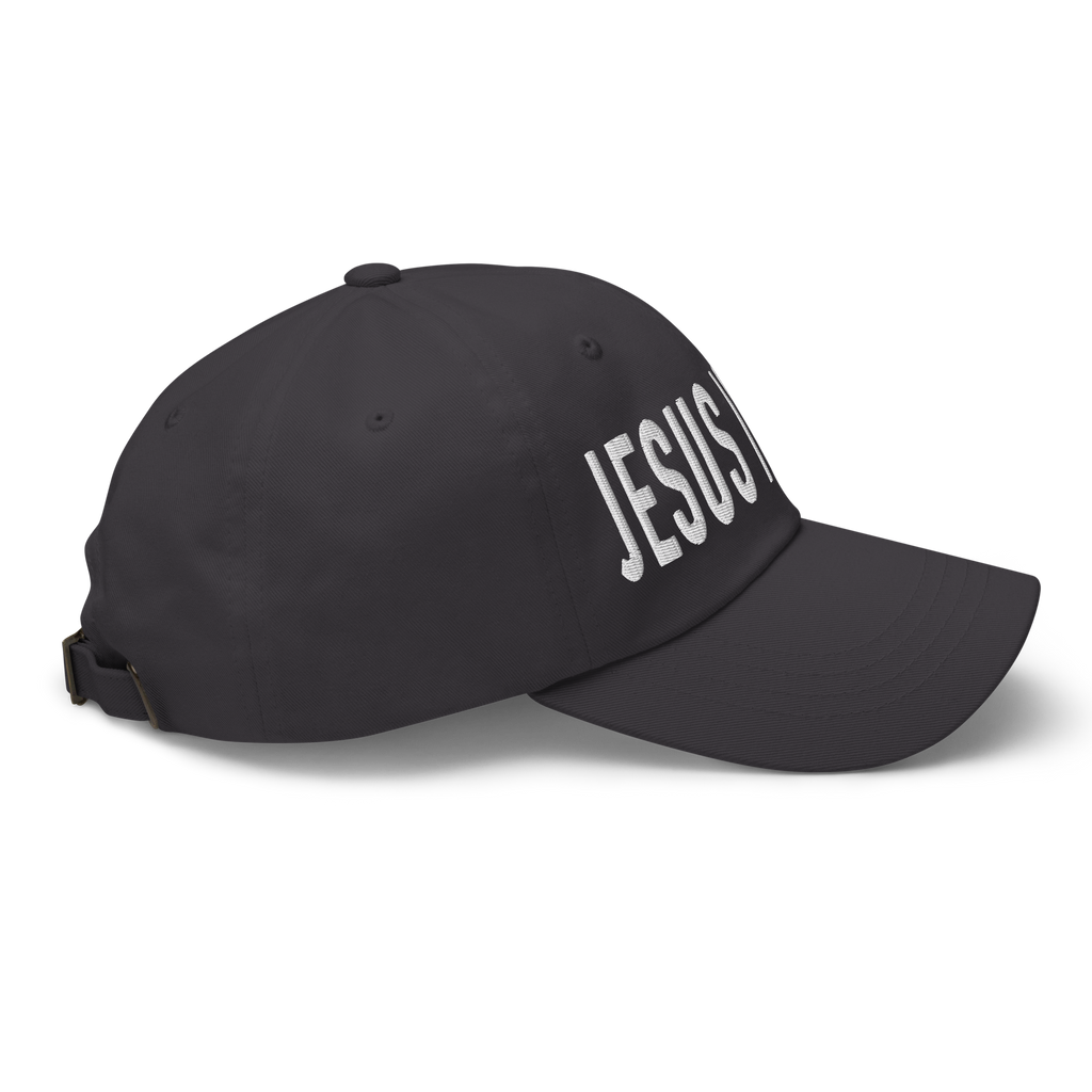 Stylish Christian Embroidered Hat in black featuring bold JESUS lettering for daily wear