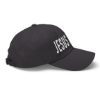 Stylish Christian Embroidered Hat in black featuring bold JESUS lettering for daily wear