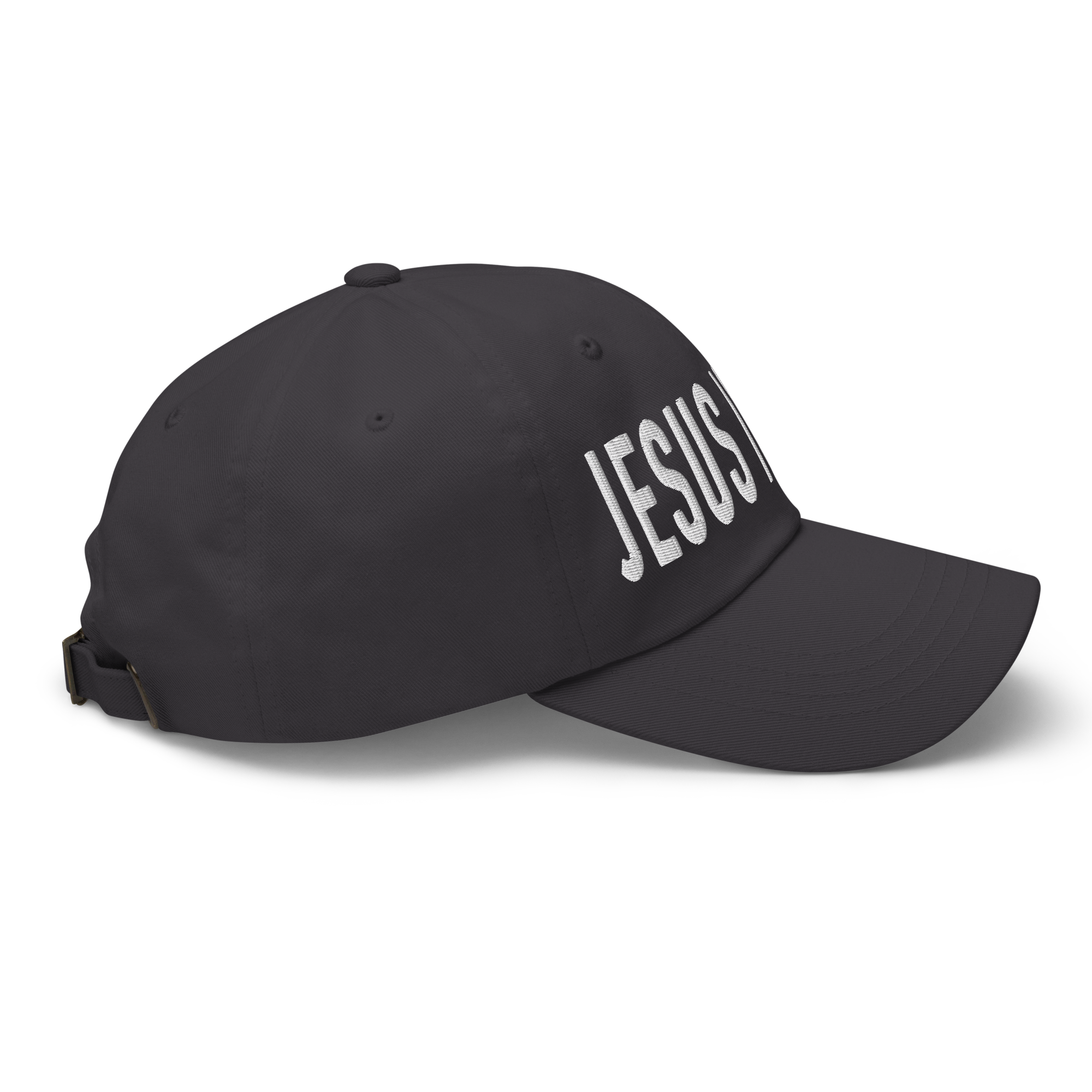 Stylish Christian Embroidered Hat in black featuring bold JESUS lettering for daily wear