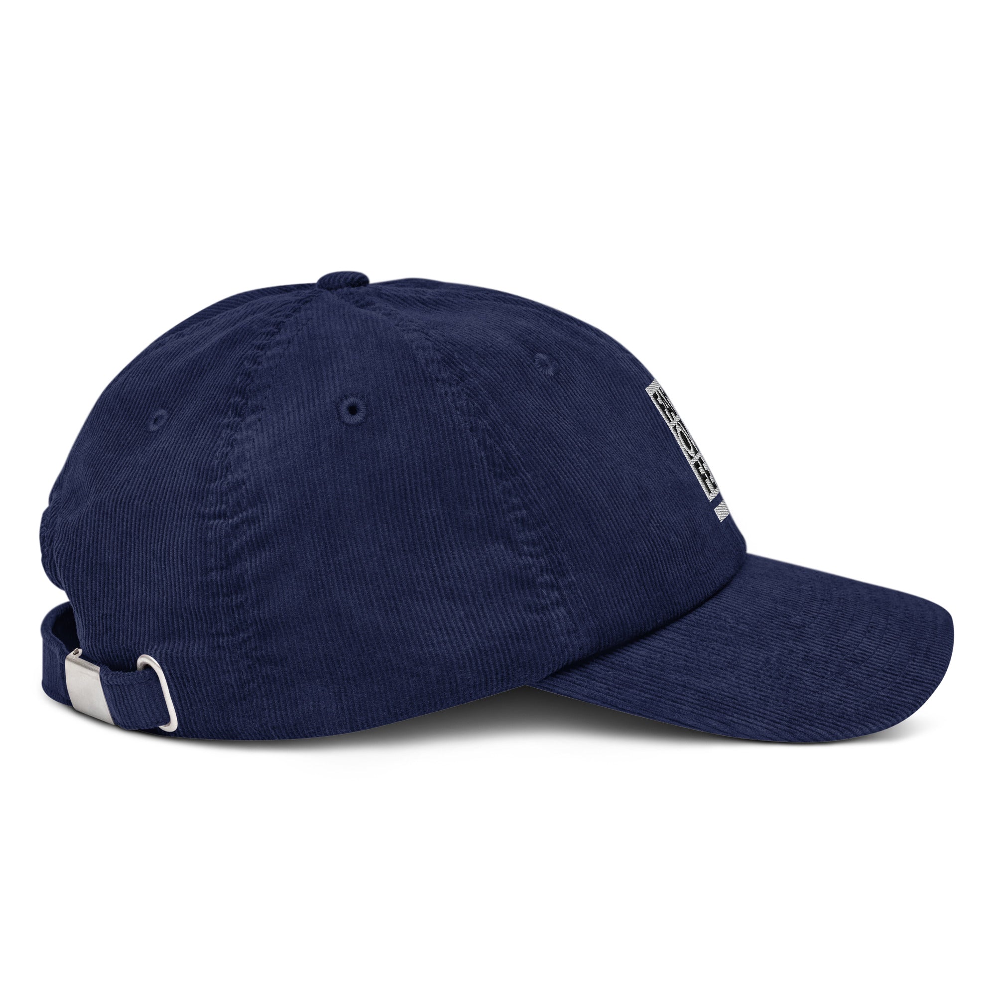Navy Corduroy Baseball Cap from RepThe1 Apparel featuring stylish design perfect for casual wear
