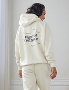 Elevated Faith Christian Hoodie in Cream with 'Fruit of the Spirit' Graphic on the Back