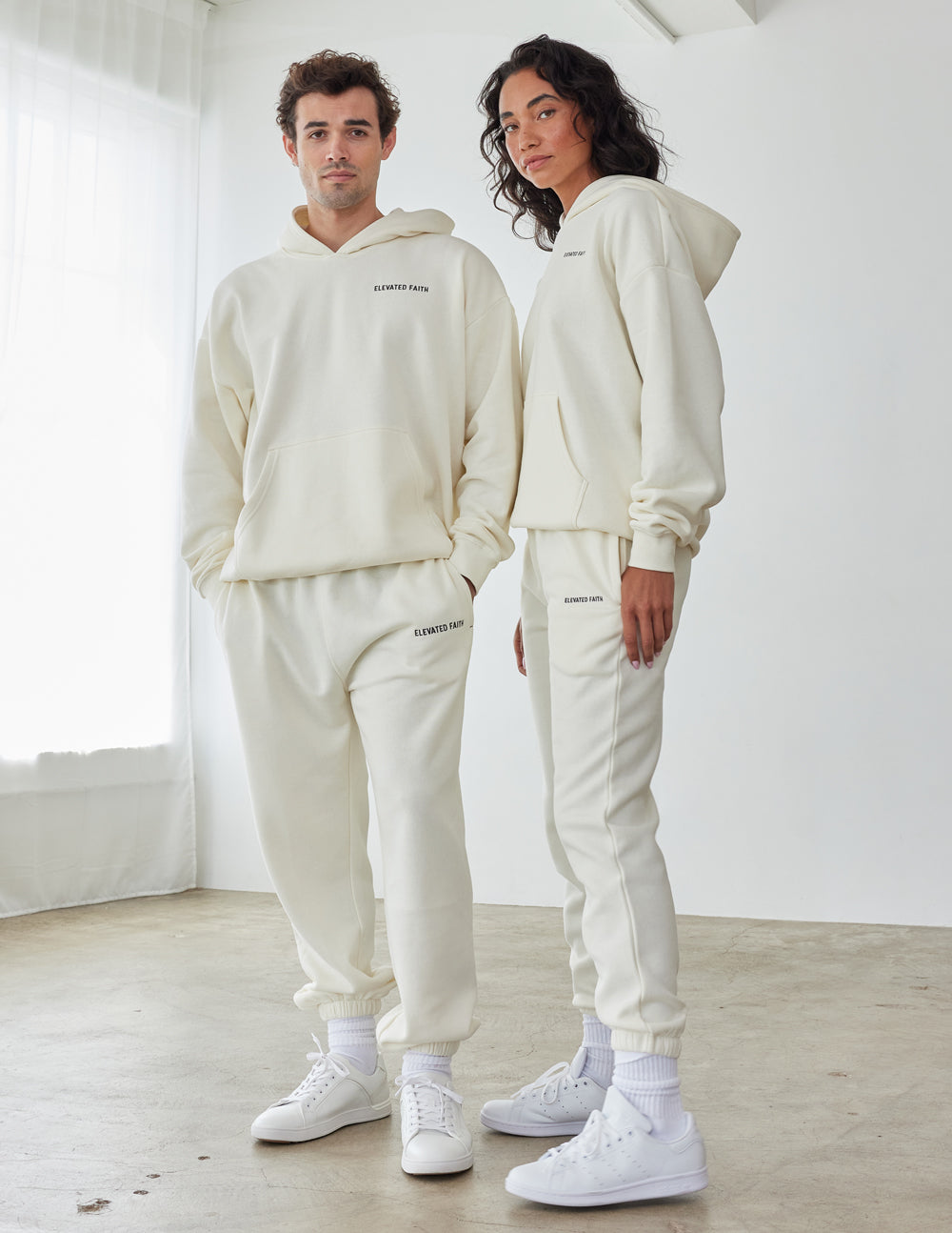 Elevated Faith Christian Hoodie in Cream Color for Comfortable Everyday Wear