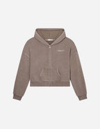 Elevated Faith Christian Hoodie in Cozy Taupe with Front Pockets and Zipper Closure