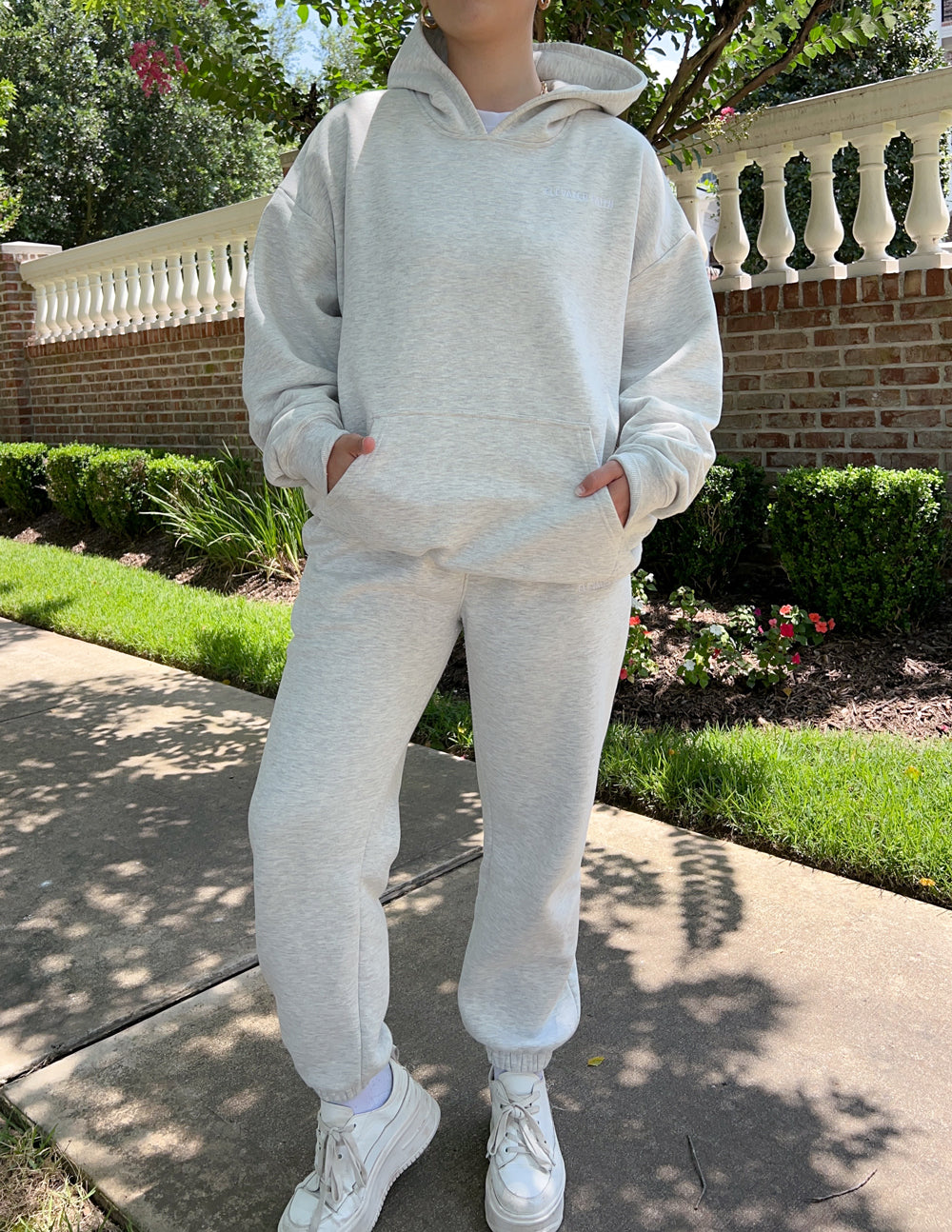 Elevated Faith Christian Hoodie in Light Gray, perfect for comfortable casual wear