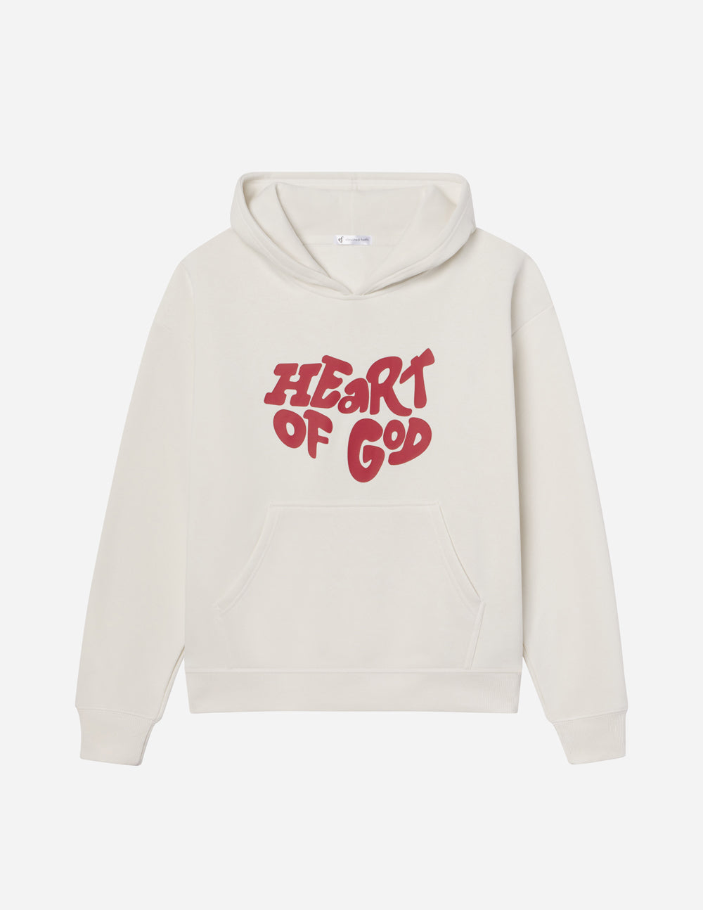 Elevated Faith Christian Hoodie in light color featuring 'Heart of God' graphic design
