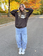 Elevated Faith Christian Hoodie in Brown with Bold Lettering, Perfect for Casual Wear