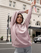 Elevated Faith Christian Hoodie in light pink with front pocket and stylish design
