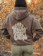 Elevated Faith Christian Hoodie in Brown with a Unique Graphic Design on the Back