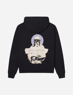Black Elevated Faith Christian Hoodie featuring 'Jesus is King' graphic on the back