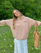 Elevated Faith Christian Hoodie in Pink with Front Pocket and Relaxed Fit for Casual Wear