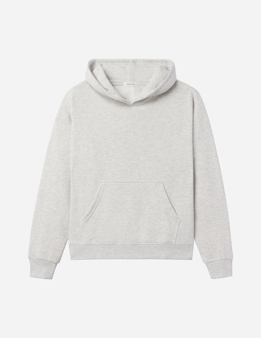 Elevated Faith Christian Hoodie in light gray with a front pocket and adjustable hood
