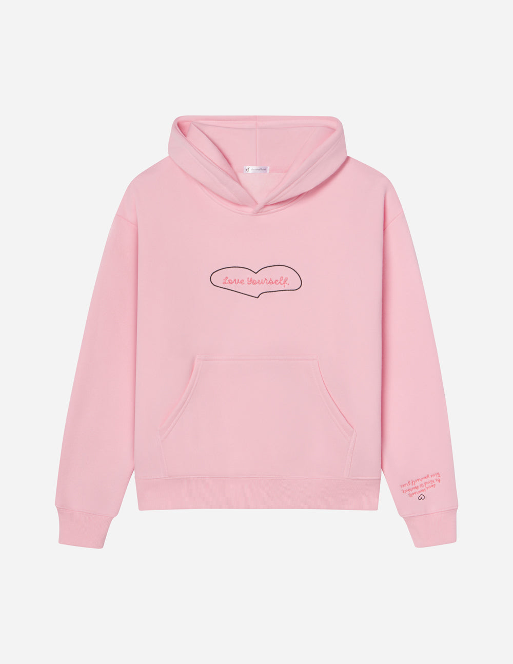Elevated Faith Love Yourself Christian Hoodie in Pink with Front Pocket and Soft Fabric