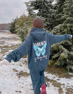 Elevated Faith Christian Hoodie featuring a butterfly design and the phrase Made New for a stylish look