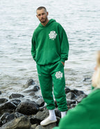 Green Elevated Faith Christian Hoodie featuring a bold graphic design, perfect for casual wear