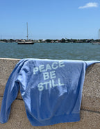 Elevated Faith Christian Hoodie in Blue with 'Peace Be Still' Text for Inspirational Style