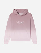 Elevated Faith Christian Hoodie in Pink Ombre Design with Front Pocket and Modern Graphics