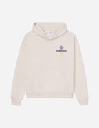 Elevated Faith Christian Hoodie in Beige with 'Strength' Graphic and Front Pocket