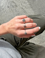 Elegant silver stackable rings highlighting faith symbols, perfect for Christian Jewelry lovers