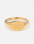 Gold ring engraved with 'FOREVER LOVED' from Elevated Faith, ideal Christian Jewelry piece