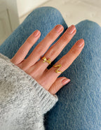 Elevated Faith Gold Rings on Hand, Stylish Christian Jewelry for Everyday Wear