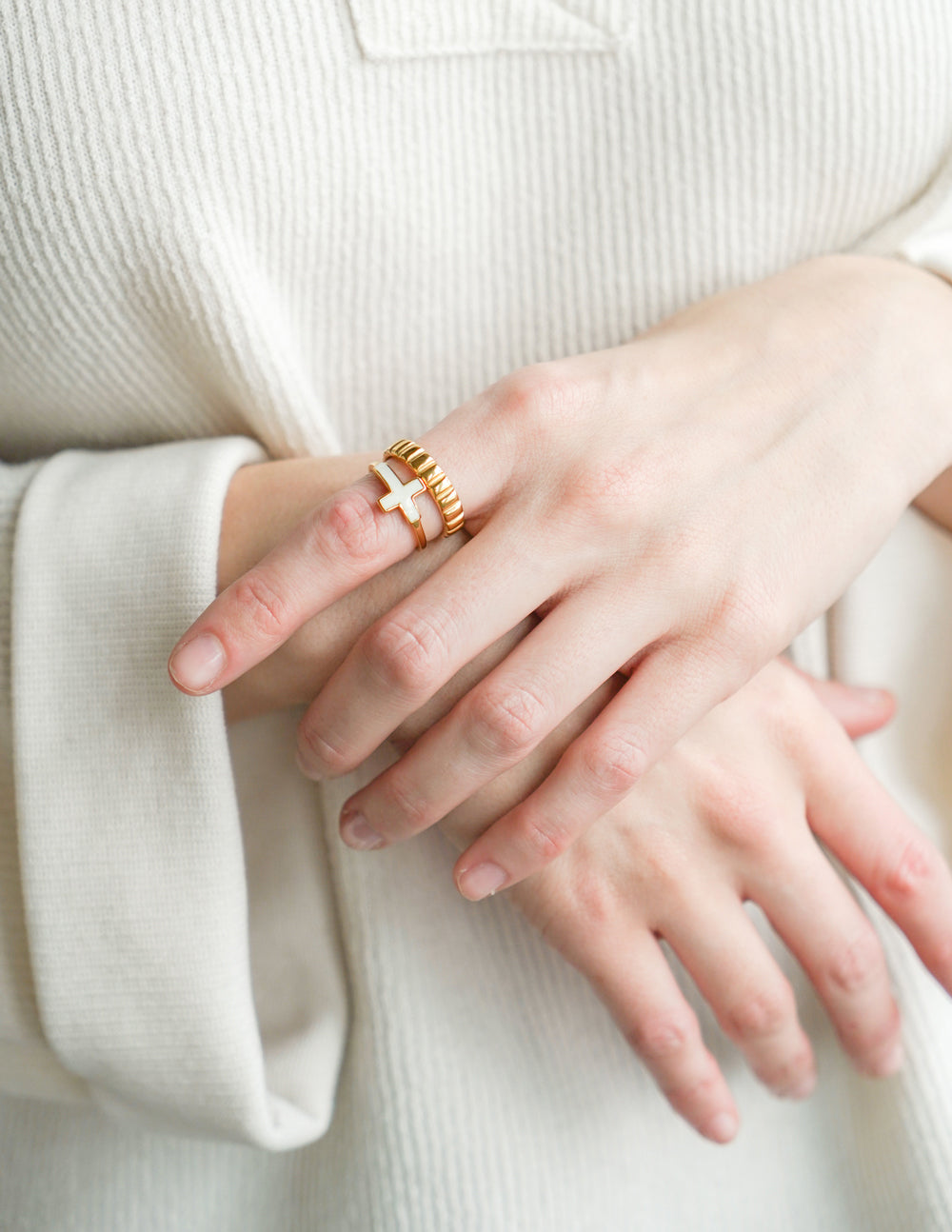 Elevated Faith Gold Ring with Cross Design, a perfect piece of Christian Jewelry